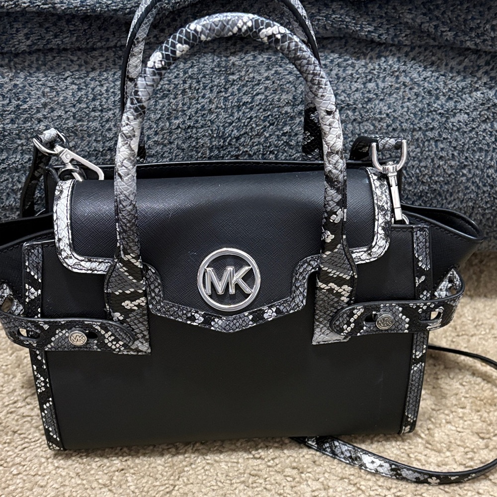Michael Kors Black and Silver Satchel